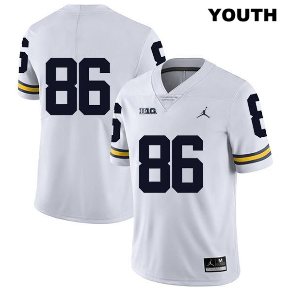 Youth NCAA Michigan Wolverines Luke Schoonmaker #86 No Name White Jordan Brand Authentic Stitched Legend Football College Jersey ZD25A71QX